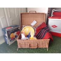 ราคา กระเป๋าหวายวินเทจ พร้อมชุดอุปกรณ์ 4 ท่าน (15045115876)