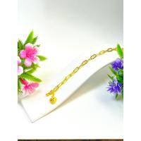 ราคา สร้อยข้อมือ ลาย โซ่ฝรั่ง ห้อยจี้หัวใจ ทองไมครอน ทองชุบ ทองโคลนนิ่ง (23278347580)