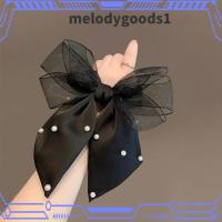 ราคา Melodygoods1 Bow Hair Scrunchie, Bow Ponytail Lace Bow Bow Hair Ring,เครื่องประดับผมตาข่ายไข่มุกBowknot Hair Bands (29930556821)