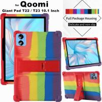 ราคา for QOOMI Tab Giant Pad T23 T22 10.1 Inch Tablet Case Soft Silicone Adjustable Kickstand Cover Shockproof Kids Safe Cover (25543693245)