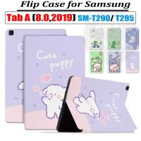 ราคา สําหรับ Samsung Galaxy Tab A (8.0,2019) T295 T290 แท็บเล็ต TabA 8.0 "SM-T290 SM-T295 น่ารักการ์ตูนกรณีพลิกคุณภาพสูง PU หนังฝาครอบ (27337421446)