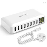 ราคา 8 พอร์ตสมาร์ท USB Charger 40W 8A Multi Port USB Hub พร้อมจอแสดงผล LCD Fast Charging Wall Charger Power Adapter พร้อมสายไฟยาว 4 ฟุต (43461877723)