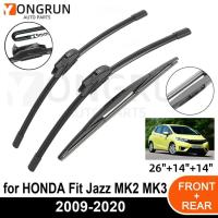 ราคา 3PCS รถ Wiper สําหรับ HONDA Fit Jazz MK2 MK3 2009-2020 ด้านหน้าด้านหลังกระจกกระจกใบปัดน้ําฝนยางอุปกรณ์เสริม (28839415089)