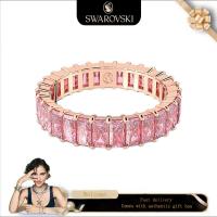 ราคา Swarovski (ใหม่)แหวนแฟชั่น Rose Gold Baguette ตัดคริสตัลสีชมพูอัญมณี Matrix แหวนของขวัญวันวาเลนไทน์ของขวัญวันเกิด (29926263081)