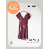 ราคา เดรสกระโปรงสั้น คอกลมแขนสั้น Forever21 ผ้ายืดกำมะหยี่ สีม่วงออกแดง สภาพ90%ใหม่ (43423086327)