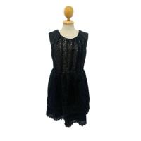 ราคา Monacoco MN793 เดรสแขนกุดสีดำงานผ้าแก้วตัดเย็บทรงตุ๊กตา (26311485560)