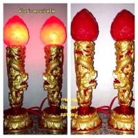 ราคา โคมไฟ ลายมังกรพันเสา งานเรซิ่นหล่อ ทาทอง สูง 12 นิ้ว (5279073878)