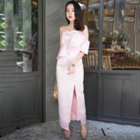 ราคา ชุดออกงานราตรียาว/ชุดไปงานแต่งงาน เปิดไหล่ข้างเดียว (1839679845)