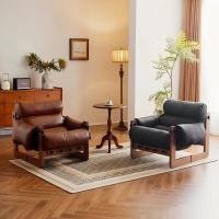 ราคา เก้าอี้โซฟา armchair เก้าอี้นอน สไตล์อิตาลีหนังศิลปะเลานจ์โซฟาเก้าอี้ออกแบบวินเทจ โซฟาหนัง (26110389545)