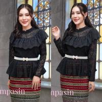 ราคา Siampasin เสื้อลูกไม้ ประยุกต์ อก 32-36, 34-38, 38-40, 40-42 นิ้ว ชุดไทยแขนยาว สีดำ มีระบายลูกไม้รอบอก วนิดา Blouse (15322875057)