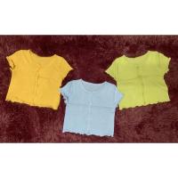 ราคา เสื้อยืดกระดุมหน้าแต่งลูกไม้ (9674247701)