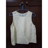 ราคา Uniqlo linen ยูนิโคล่ เสื้อแขนกุด ผ้าลินิน กระดุมหลัง size S อกหน้าผ้า 34 (43603966454)