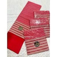 ราคา ผ้าถุงมอญสีเเดง ลายขาว ผ้าทอมือ พร้อมส่ง (41353188022)