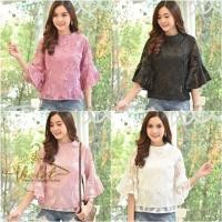 ราคา เสื้อลูกไม้ ผ้ามุ้งปักลูกไม้ แต่งแขนกระดิ่ง งานสวย เรียบหรูมากค่ะ (1694654308)