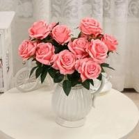 ราคา ช่อดอกกุหลาบสีชมพู 1 ช่อ 8 ดอก ดอกไม้ประดิษฐ์ดอกกุหลาบช่อ ช่อดอกไม้ปลอม Artificial Pink roses rose Fake Flowers flower (1575127163)