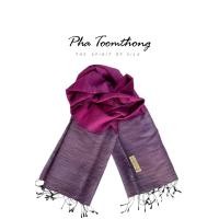 ราคา [ Phatoomthong ] ผ้าคลุมไหล่ไหมเปลือกนอก ทอมือ ไหมบ้านสาวมือ SILK100% Scarf (44460750281)