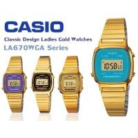 ราคา CASIO แท้ 100% ระบบดิจิตอล สายสแตนเลส สีทอง รุ่น LA670WGA (139008047)