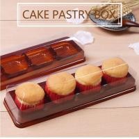 ราคา กล่องขนม 4ช่องทรงยาว กล่องขนม 4ช่อง ฐานน้ำตาล (27767487809)