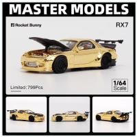 ราคา 1:64 MASTER MODEL - Mazda RX7 Rocket Bunny GT Wing Chorme Gold (28283855690)