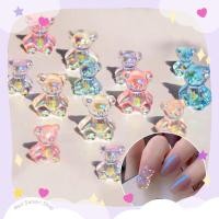 ราคา 6ชิ้น หมีคริสตัล หมีแก้ว หมีติดเล็บ อะไหล่ติดเล็บ (17855334308)