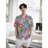 ราคา 11.WOLF Hawaii Shirt เสื้อเชิ๊ตแขนสั้นต่อลาย เสื้อฮาวาย เสื้อลายฟลาวเวอร์ฟามิงโก้ / H254 (25993374064)