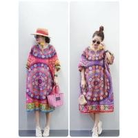 ราคา ทักก่อนสั่งเดรสผ้าไหมอินเดียพิมพ์ลาย oversize อก66” Thelandmark (21233278895)