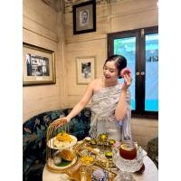 ราคา ชุดไทยสีเงิน สวยหรูหรา สไบเลื่อม 2 ชั้น กระโปรงไหมทอเงางามสีเทาแถบหน้าสีฟ้า✨ถ่ายจากสินค้าจริงทุกชุด (25383037368)