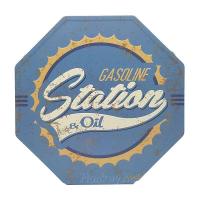 ราคา ป้ายสังกะสีวินเทจ Gasoline Station & Oil (ปั๊มนูน) (1029807256)