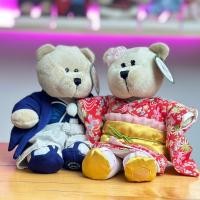 ราคา ตุ๊กตาหมี Starbucks Japan Limited Bearista Girl Kimono & Boy Hakama Stuffed Toy Set (29438058414)