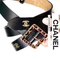 ราคา เข็มขัดCHANELสายหนังหัว4เหลี่ยมแต่งโซ่ทองล้อมหัว (10153497329)