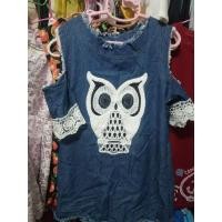 ราคา เสื้อยีนปักลายนกฮูก(ฟรีไซส์) (4449000259)
