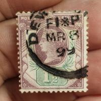 ราคา 1887 GB. SG198 1½d Deep Purple & Pale Green /Used (25389445382)