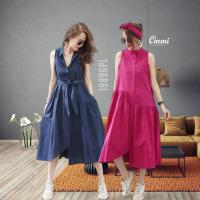 ราคา Ommishop 19896PL ชุดเดรสแฟชั่น ผ้าลินิน กระดุมผ่าหน้าคอจีน (PUP)[19896] (24034143533)