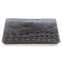 ราคา Huncroc กระเป๋าสตางค์หนังจระเข้แท้ 2พับยาว ส่วนกระดูก สีน้ำตาล ฟรีพวงกุญแจหางจระเข้ (1670483055)