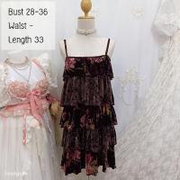 ราคา เดรสชั้นๆ ผ้ากำมะหยี่ มือสอง (28065904985)