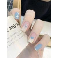 ราคา เล็บปลอม ทรงเหลี่ยมสั้น 24 ชิ้น แถมกาวน้ำกาวซิริโคลน ตะไบเล็บ (19237892124)