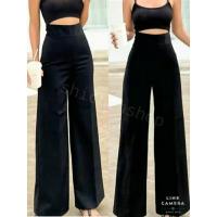 ราคา กางเกงขากระบอก รุ่นมีขอบเอว เอวสูง ซิปด้านซ้าย ผ้าฮานาโกะ (85159427)