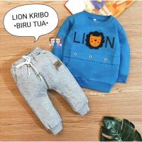 ราคา Children& 39;s Suit / Baby Boy& 39;s Clothes Long Sleeve Sweater Model Jogger Pants with Lion Kribo Motif (29165255181)