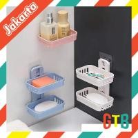 ราคา ❤GTB GTB GTB❤ ที่วางสบู่ก้อน / ชั้นวางสบู่ / ชั้นวางในห้องน้ํา ที่วางสบู่อเนกประสงค์ 2 ชั้น ร956 (43068758928)