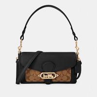 ราคา Coachแท้SMALL JADE SHOULDER BAG WITH SIGNATURE CANVAS DETAIL (COACH 90782)likenew (23169916202)