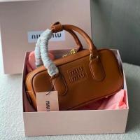 ราคา Miu Bowling Bag Small Simple Briefcase Boston Bag PU Leather Gift Box Packaging Shoulder Messenger Bag (26339024338)