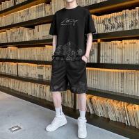 ราคา M-4XL!!!ชุดลำลองผู้ชายเสื้อยืดแขนสั้นอินเทรนด์กางเกงขาสั้นสไตล์กีฬาชุด2ชิ้น (24181722426)