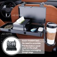 ราคา โต๊ะเก็บของหลังเบาะรถยนต์ ถาดวางของอเนกประสงค์ในรถยนต์ พร้อมกล่องทิชชู่และที่วางแก้ว ถาดพับได้ ติดตั้งง่าย (42519674029)