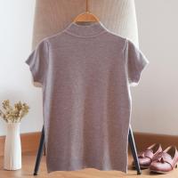 ราคา เสื้อครอปไหมพรมแขนสั้น / เสื้อครอปผู้หญิง / เสื้อยืดคอเต่าสไตล์เกาหลี / แกะ (29527703809)