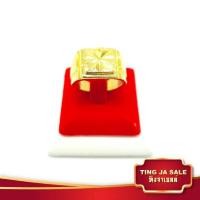 ราคา แหวน 2 สลึง หน้าเหลี่ยมตัดลายพ่นทรายจิกเพชร สินค้าขายดี ชุบเศษทองเยาวราช งานฝีมือจากช่างเยาวราช (11423238807)