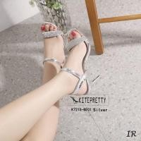 ราคา K7215 รองเท้าส้นสูงแต่งสายคาดเพชร สายตะขอเกี่ยวปรับได้ (25751110066)
