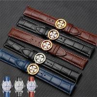 ราคา 19 20 21 22 mm. สายนาฬิกา แบบสายหนังอัดลายจระเข้ ปลายสายแบบเข็มขัด ใช้สำหรับ Patek Philippe (23023688956)