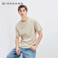 ราคา ❤ GIORDANO Men T-Shirts 100% Cotton Brand Badge Tee Crewneck Short Sleeve Summer Simple Fashion (43763881490)