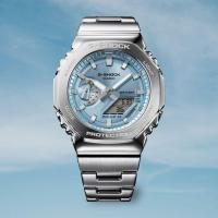 ราคา Casio G-Shock นาฬิกาข้อมือผู้ชาย สายสเตนเลส รุ่น GM-2110D-2A - สีฟ้า (28111614471)