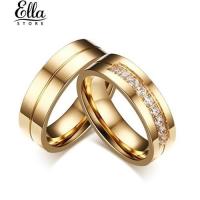 ราคา แหวนคู่ไทเทเนียมคู่รักสีทอง 1Pc สำหรับผู้ชาย (1105072007)